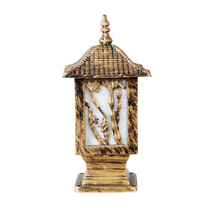 Detailed Tree Encarved Golden Decorative Outdoor Gate Light