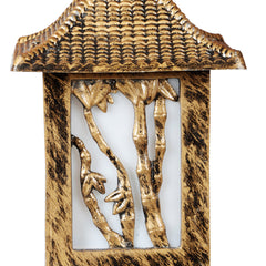 Detailed Tree Encarved Golden Decorative Outdoor Gate Light