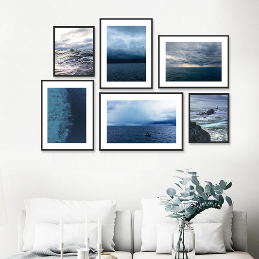 Deep Blue Ocean Wall Frame Set of 6