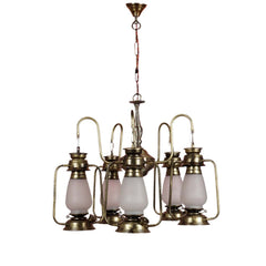 Copper Hurricane Cluster Frosted Decorative Chandelier