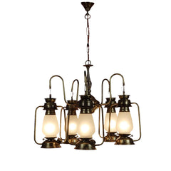 Copper Hurricane Cluster Frosted Decorative Chandelier