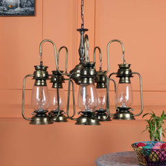 Copper Hurricane Cluster Clear Warm Decorative Chandelier