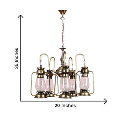 Copper Hurricane Cluster Clear Warm Decorative Chandelier