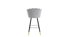 Grey Color Flower Counter Stool