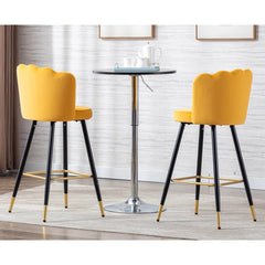 Yellow Color Flower Counter Stool