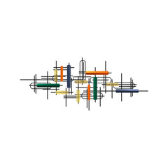 Multicolor Abstract Metal Wall Art