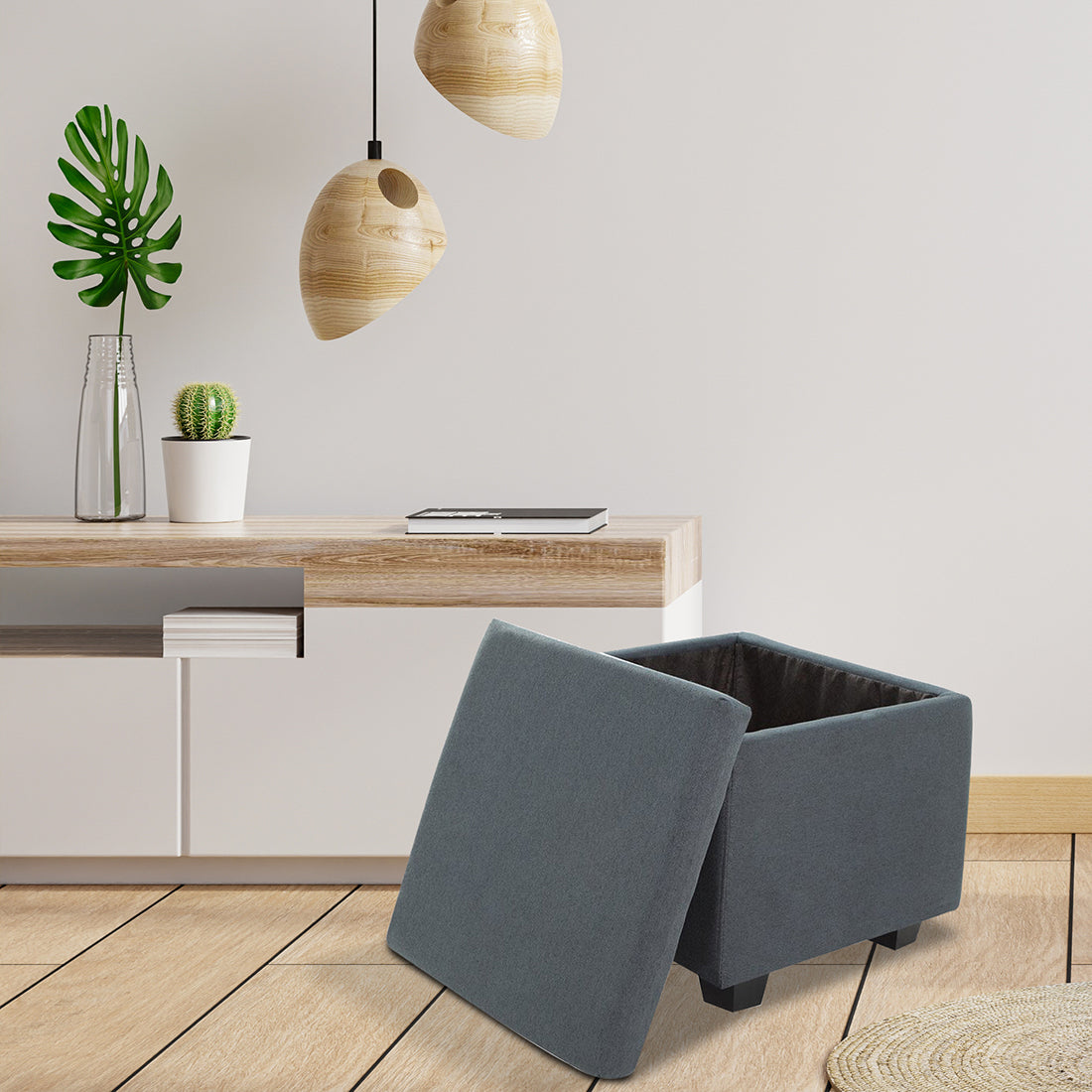 Square Stoage Ottoman With Storage Stool