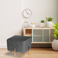 Square Gold Ottoman/Puffy Stainless Steel Stool