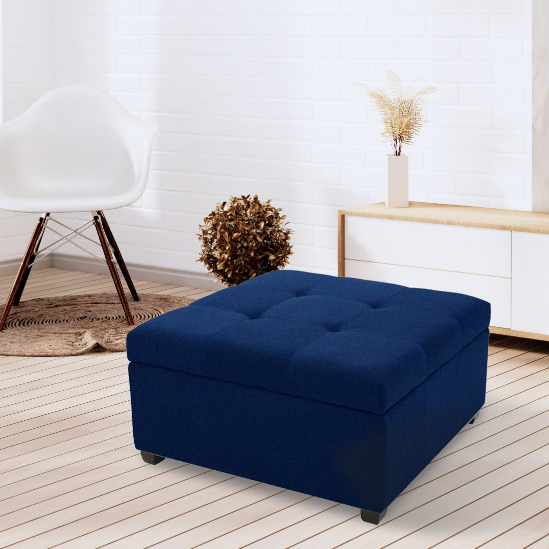 Falan Velvet Ottoman/Poufee Stool