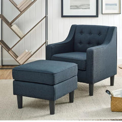 Tufted Comfy Lounge Chair With Ottoman