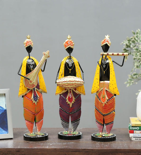 Krishna musician Figurine Set Of 3 table decor