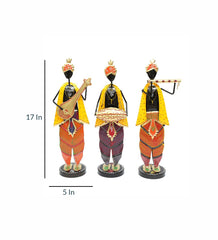 Krishna musician Figurine Set Of 3 table decor