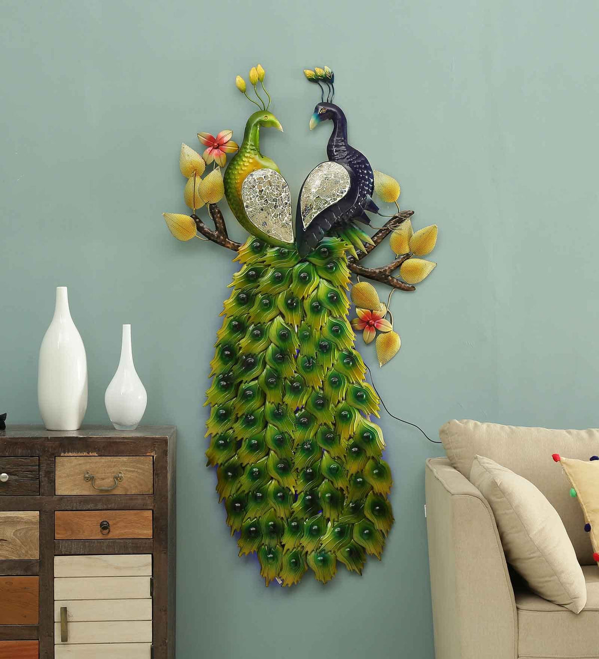 Double Peacock Wall Decor