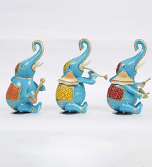 Musician Elephant Animal Figurine, Set of 3 table decor