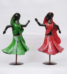 Dancing Lady Human Figurine, Set of 2 table decor