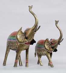 Elephant Large Animal Figurine, Set of 2 table decor