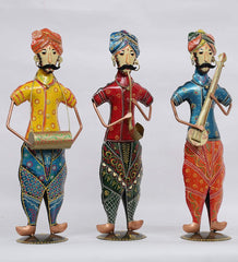 Punjabi Musician Men Human Figurine, Set of 3 table decor