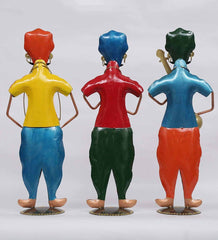 Punjabi Musician Men Human Figurine, Set of 3 table decor