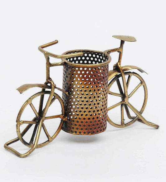 Cycle Pen Holder In Copper  table decor