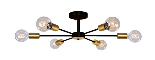 Black & Gold Modern Sputnik Chandelier