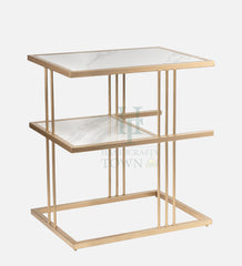 Metal Bedside Table (Gold)