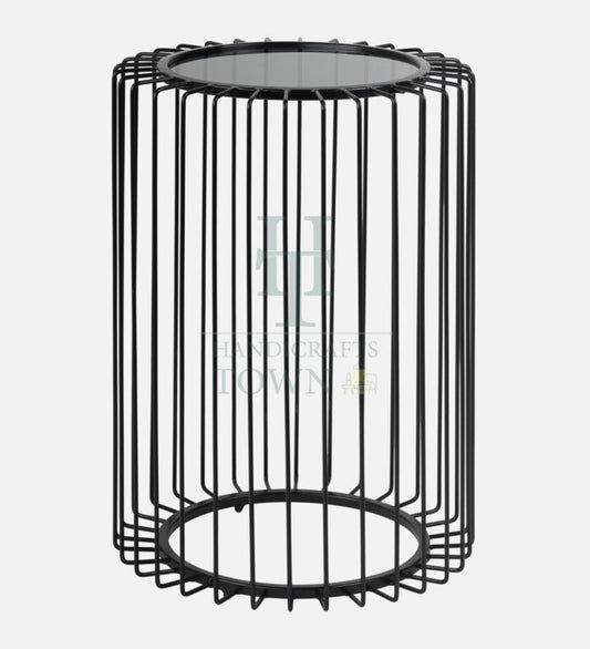 Metal Cage Side Table (Black)