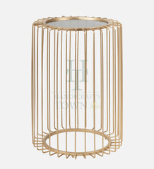 Metal Cage Side Table (Gold)