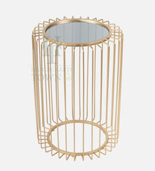 Metal Cage Side Table (Gold)