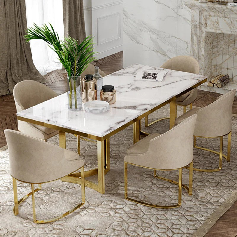 Starstruck Metal Dining Table with 6 chairs