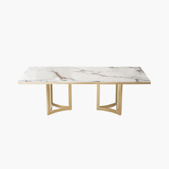 Amalgam Metal Marble Dining Table with 6 chairs