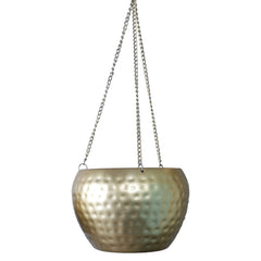 Hanging Gold Hammered Apple Planter Set of 3