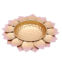 Hammered Baby Pink FLower Urli Set of 3