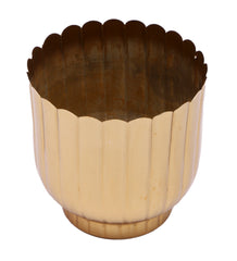 Striped Gold Flower Pot Set of 2