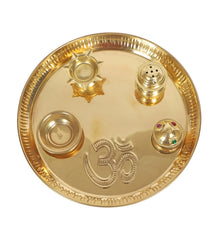 Om Brass Small Pooja Thali