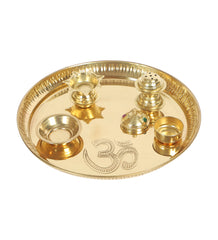 Om Brass Small Pooja Thali