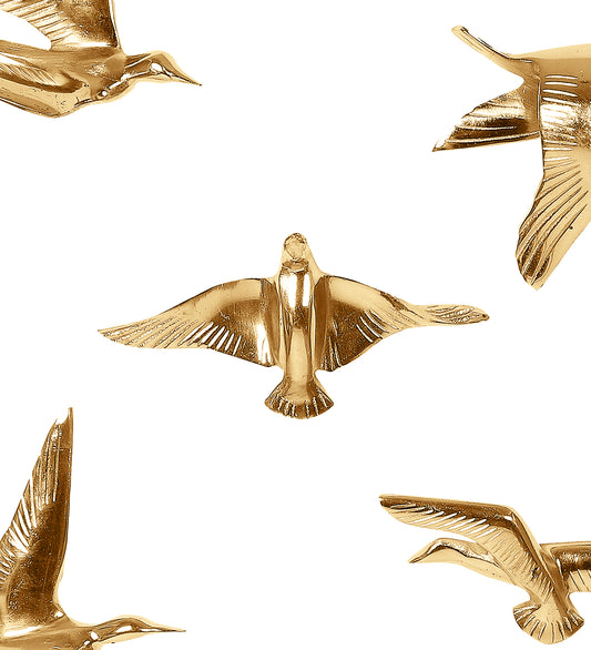 Aluminium Gold Bird Wall Decor Set of 5