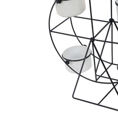 Revolving Wheel Black & White Planter Stand