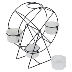 Revolving Wheel Black & White Planter Stand