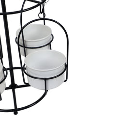 Detachable Revolving Merry Go Round Black & White Planter Stand