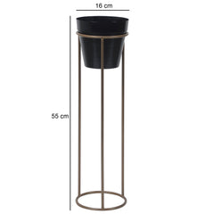 Big Pot Shape Planter Gold & Black Planter Stand Set of 2