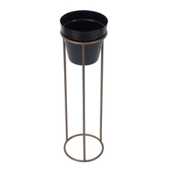 Big Pot Shape Planter Gold & Black Planter Stand Set of 2