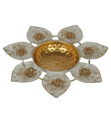 White & Gold Small Flower Urli