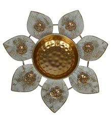 White & Gold Small Flower Urli