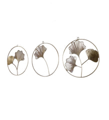 Golden Leaves Ring Wall Decor Set of 3