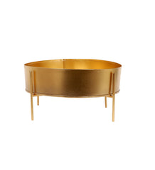 Round Gold Table Planter with Stand Set of 2