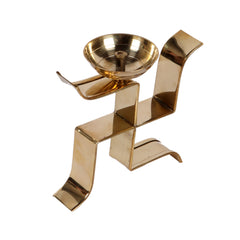 Standing Satiya Brass Akhand Diya Set of 2