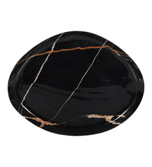 Black & Gold Metal Platter Set of 2