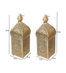 Hanging Etching Square Lantern Set of 2