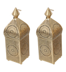 Hanging Etching Square Lantern Set of 2