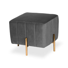 Square Gold Ottoman/Puffy Stainless Steel Stool